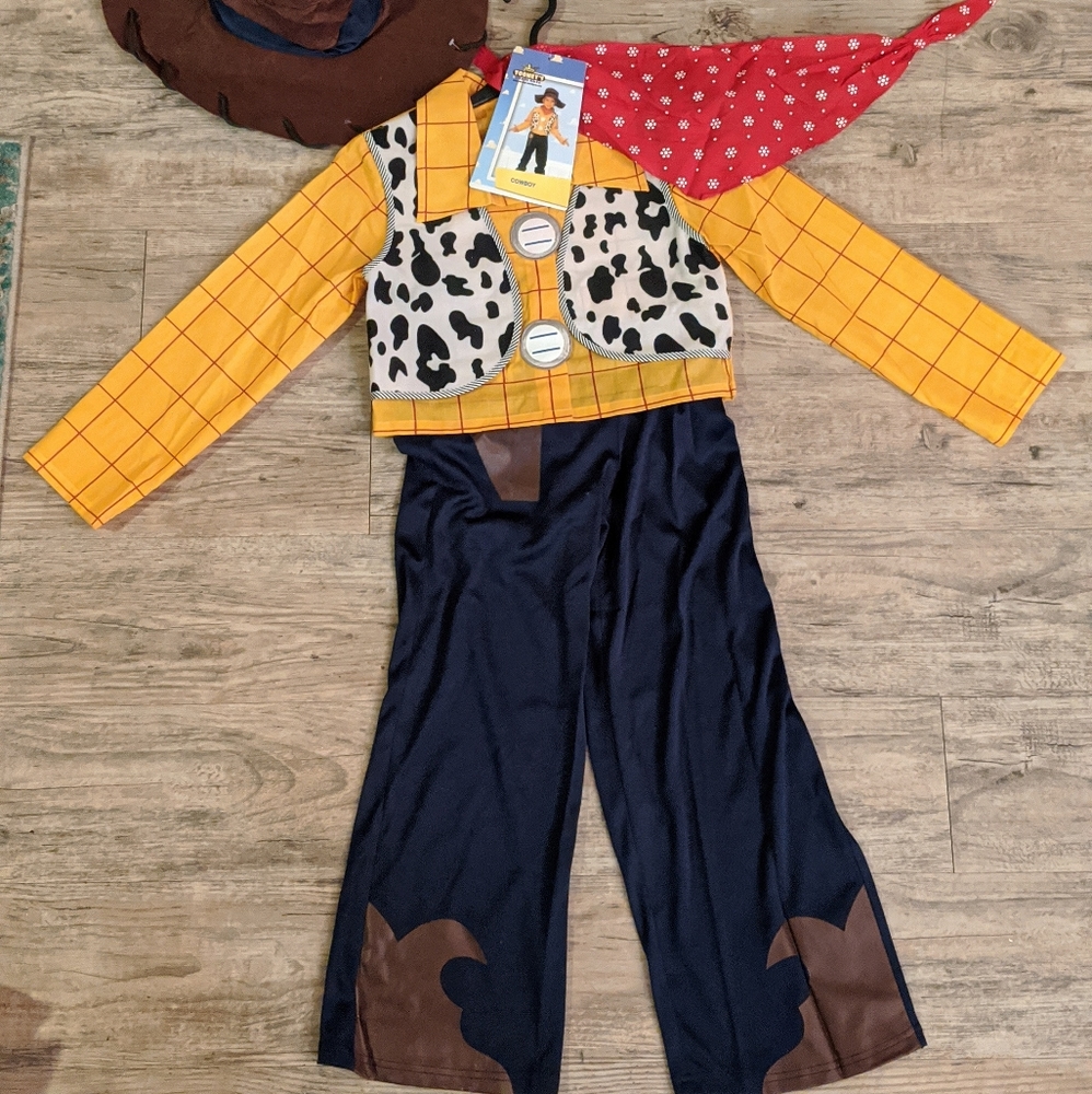 4Pc Toy Story Woody Cowboy Costume ALL - Picture 3 of 4